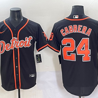 Men's Detroit Tigers Miguel Cabrera #24 Black Limited Player Jersey