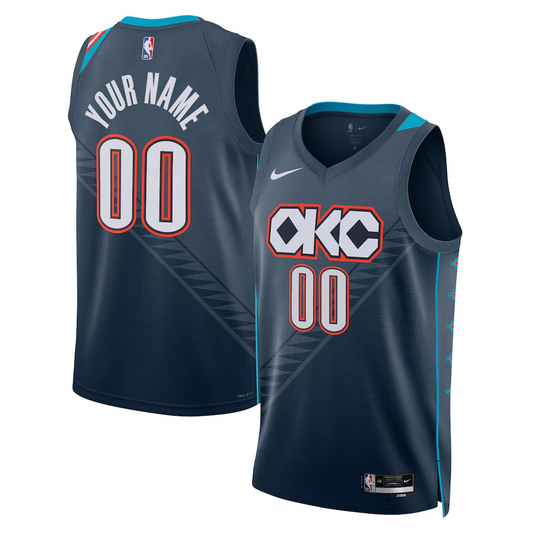 Men's Oklahoma City Thunder Blue 2025/26 City Edition Swingman Custom Jersey