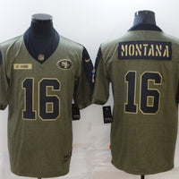 Men's San Francisco 49ers Joe Montana #16 Brown Player Game Jersey1