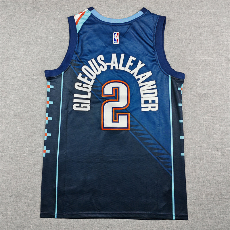 Men's Oklahoma City Thunder Shai Gilgeous-Alexander #2 Navy 2025/26 Swingman Jersey - City Edition