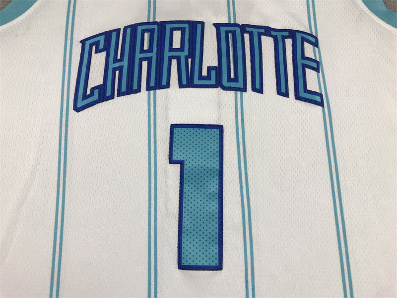 Men's Charlotte Hornets LaMelo Ball #1 White 2022/23 Swingman jersey1 - Association Edition