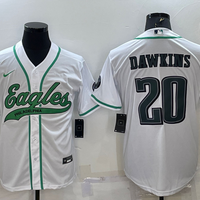 Men's Philadelphia Eagles Brian Dawkins #20 White Game Jersey1 Joint Edition
