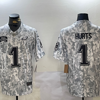 Men's Philadelphia Eagles Jalen Hurts #1 Arctic Camo 2024 Salute to Service Limited Jersey1