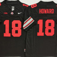 Men's Ohio State Buckeyes Will Howard #18 Black Player Game Jersey