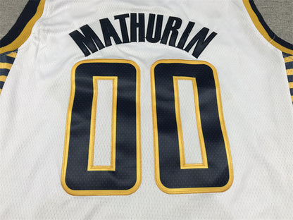 Men's Indiana Pacers Bennedict Mathurin #00 White 2022/23 Swingman Jersey1 - Association Edition