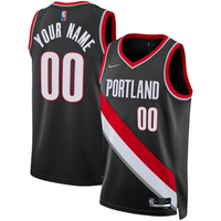 Men's Portland Trail Blazers Black 2021/22 Diamond Swingman Custom Jersey1 - Icon Edition