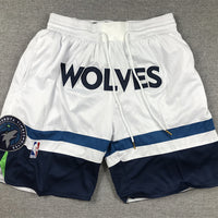 Men's Minnesota Timberwolves White Association Edition Pocket Shorts1