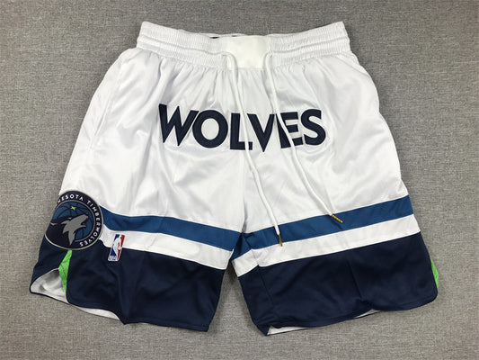 Men's Minnesota Timberwolves White Association Edition Pocket Shorts1
