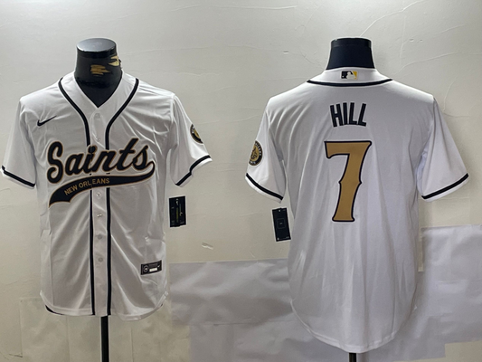 Men's New Orleans Saints Taysom Hill #7 White Player Jersey1