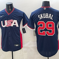 Men's USA Baseball Tarik Skubal #29 Navy 2026 World Baseball Classic Stadium Jersey