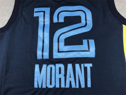 Men's Memphis Grizzlies Ja Morant #12 Navy Fast Break Replica Jersey1