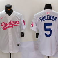 Men's Los Angeles Dodgers Freddie Freeman #5 White Limited Game Player Jersey1