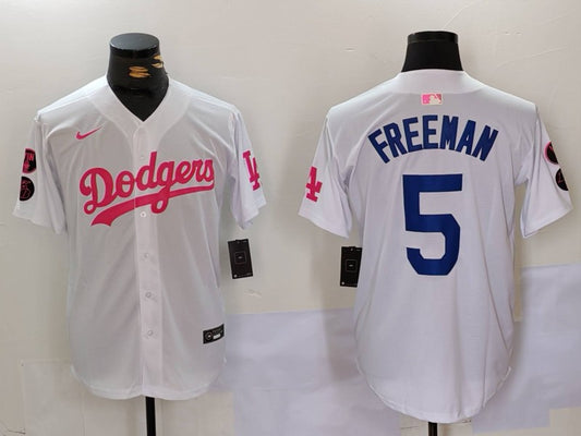 Men's Los Angeles Dodgers Freddie Freeman #5 White Limited Game Player Jersey1