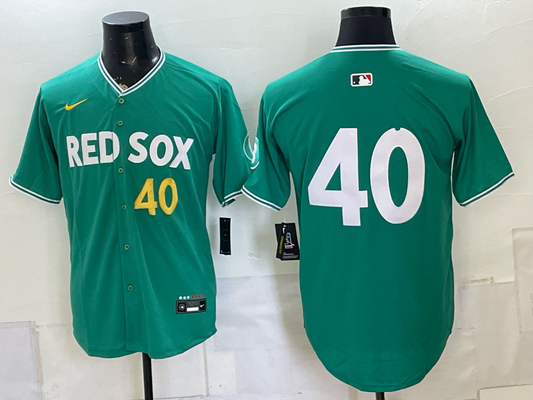 Men's Boston Red Sox Willson Contreras #40 Green 2025 City Connect Limited Player Jersey