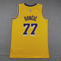 Luka Doncic #77 Los Angeles Lakers Gold Icon Edition Swingman Jersey