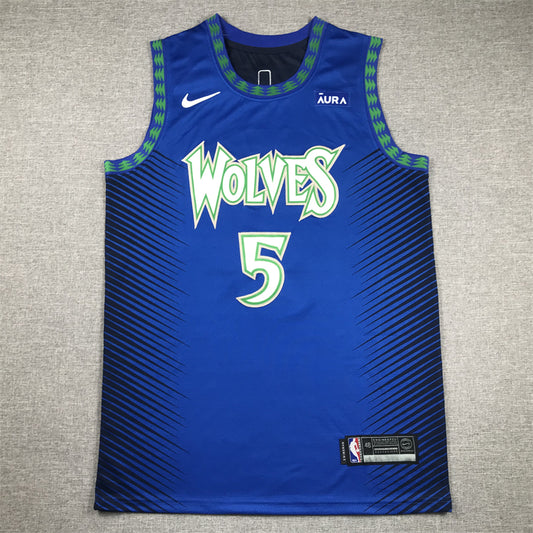 Men's Minnesota Timberwolves Anthony Edwards #5 Blue Swingman Jersey1 - City Edition