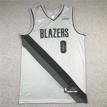 Men's Portland Trail Blazers Damian Lillard #0 NBA Gray Swingman Jersey1