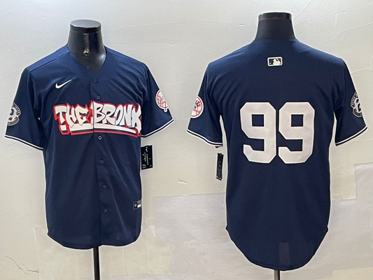Men's New York Yankees Aaron Judge Navy Replica Player Name Jersey1