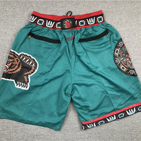 Men's Memphis Grizzlies 1995-96 Green Hardwood Classics Basketball Shorts1