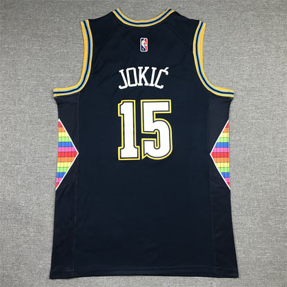 Men's Denver Nuggets Nikola Jokic Navy 2021/22 Swingman Jersey1 - City Edition