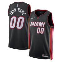 Men's Miami Heat Custom Black Swingman Jersey1 - Icon Edition