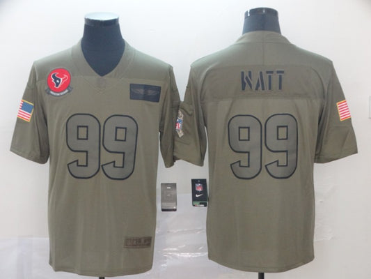 Men's Houston Texans J.J. Watt #99 Brown Game Jersey1