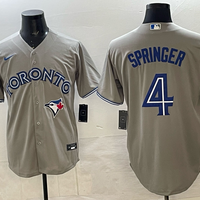 Men's Toronto Blue Jays George Springer #4 Gray Player Jersey