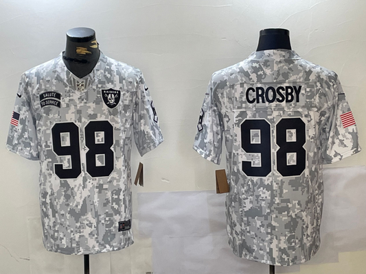 Men's Las Vegas Raiders Maxx Crosby #98 Arctic Camo 2024 Salute to Service Limited Jersey1