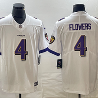 Zay Flowers #4 Baltimore Ravens White Game Jersey - JerseysFreak