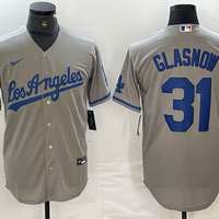 Men's Los Angeles Dodgers Tyler Glasnow #31 Gray Player Jersey1