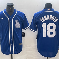 Men's Los Angeles Dodgers Yoshinobu Yamamoto #18 Blue Limited Player Jersey1