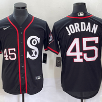 Men's Chicago White Sox Michael Jordan #45 Black Authentic Game Jersey1