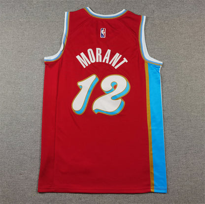 Men's Memphis Grizzlies Ja Morant #12 Red 2024/25 Swingman Player Jersey1 - City Edition