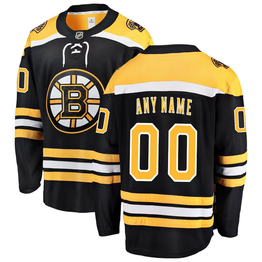 Men's Boston Bruins Fanatics Branded Black Custom Player Jersey1