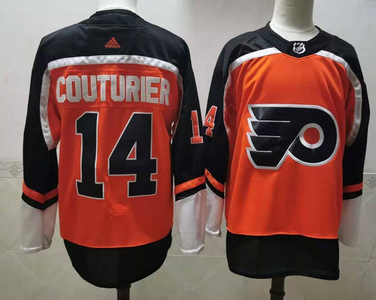 Men's Philadelphia Flyers Sean Couturier #14 Orange Game Jersey1
