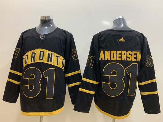 Men's Toronto Maple Leafs Frederik Andersen #31 Black Player Game Jersey1