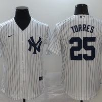 Men's New York Yankees Gleyber Torres #25 White Replica Baseball Jersey1