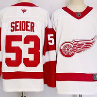 Men's Detroit Red Wings Moritz Seider #53 Fanatics White Player Jersey