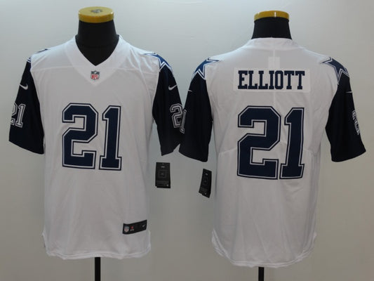 Men's Dallas Cowboys Ezekiel Elliott #21 White Game Jersey1