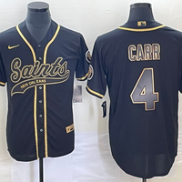 Men's New Orleans Saints Derek Carr #4 Black Player Jersey1 Joint Edition