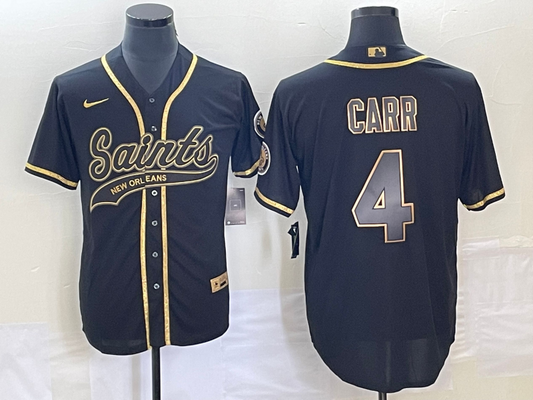 Men's New Orleans Saints Derek Carr #4 Black Player Jersey1 Joint Edition