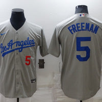 Men's Los Angeles Dodgers Freddie Freeman #5 Gray Replica Player Jersey1
