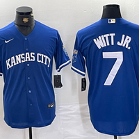 Men's Kansas City Royals Bobby Witt Jr. #7 Royal Alternate Cooperstown Collection Replica Player Jersey1