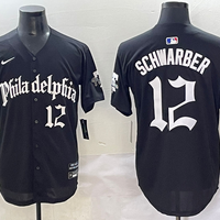 Men's Philadelphia Phillies Kyle Schwarber #12 Black Replica Player Jersey