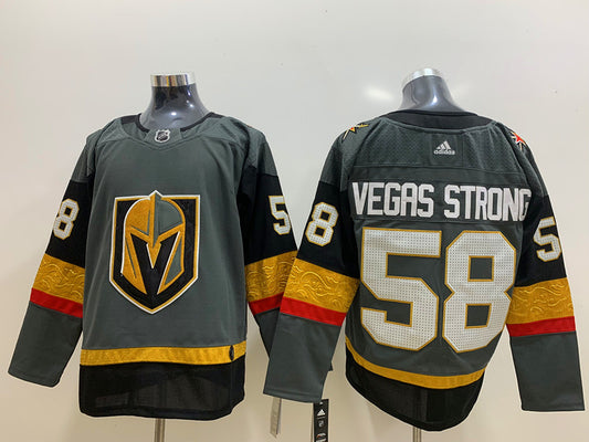 Men's Vegas Golden Knights #58 Gray Breakaway Player Jersey1