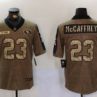 Men's San Francisco 49ers Christian McCaffrey #23 Brown Game Player Jersey1