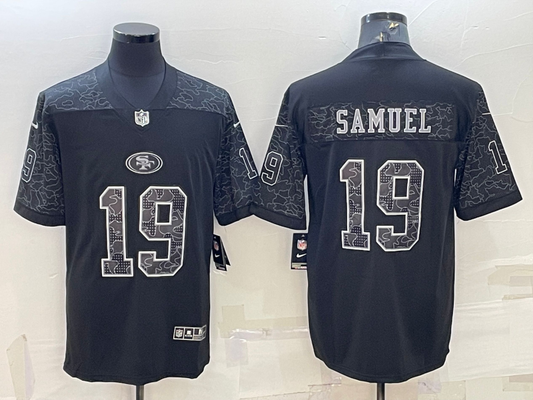 Men's San Francisco 49ers Deebo Samuel #19 Black Retired Player RFLCTV Limited Jersey1