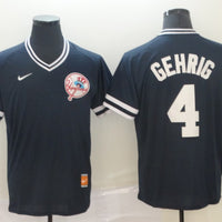 Men's New York Yankees Lou Gehrig #4 Navy Replica Baseball Jersey1