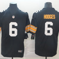 Men's Pittsburgh Steelers Devlin Hodges #6 Black Player Game Jersey1