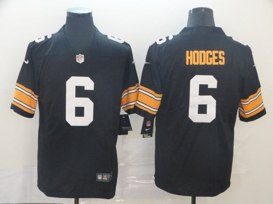 Men's Pittsburgh Steelers Devlin Hodges #6 Black Player Game Jersey1